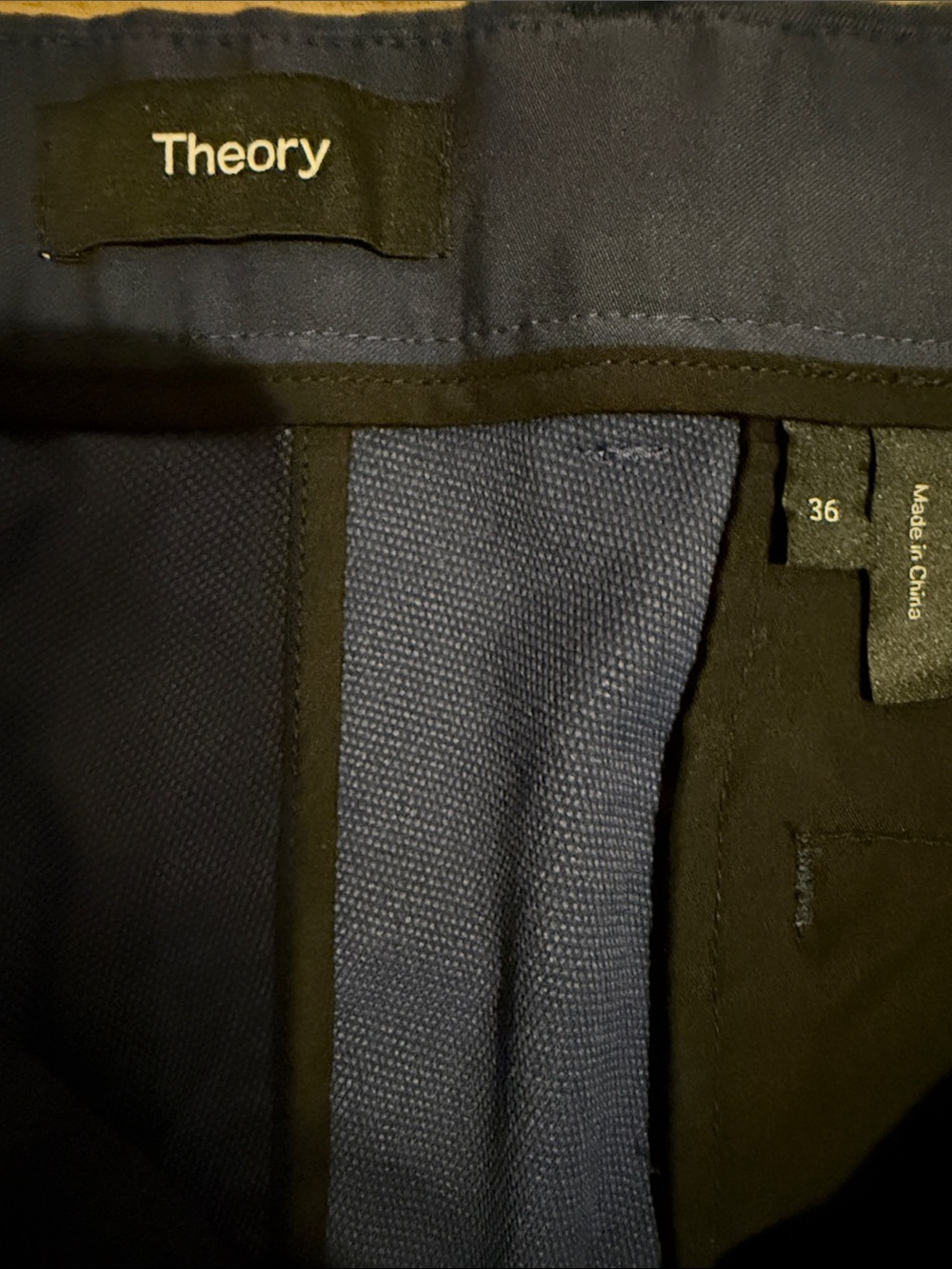 Theory Men’s Navy Flat-Front Shorts - Picture 2 of 7
